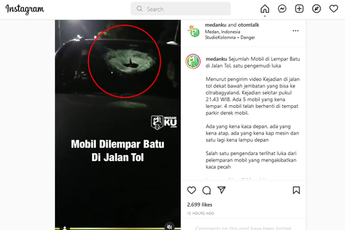 Aksi Pelemparan Batu Terjadi di Jalan Tol Medan, Korban Luka-luka