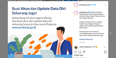 Pendaftaran Kartu Prakerja gelombang 14 dibuka Kamis (11/3/2021) pukul 12.00 WIB. Segera buat akun