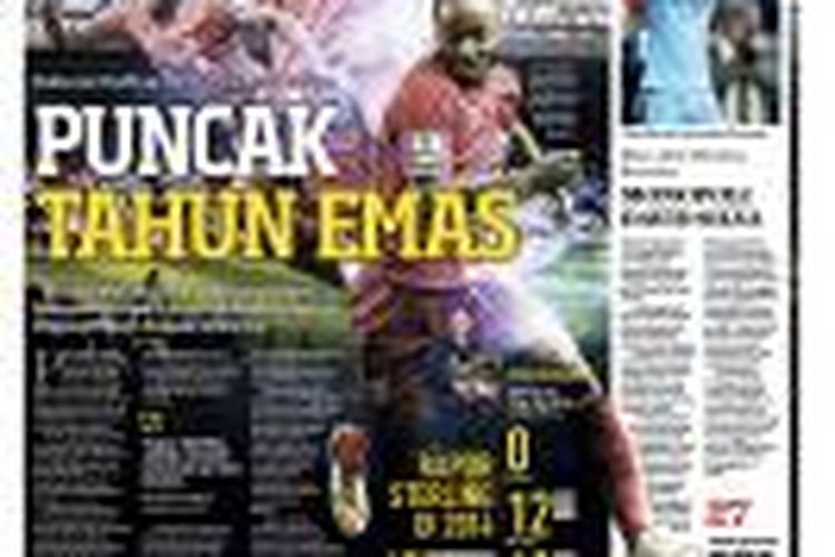 Sampul Harian BOLA edisi Senin (29/12/2014).