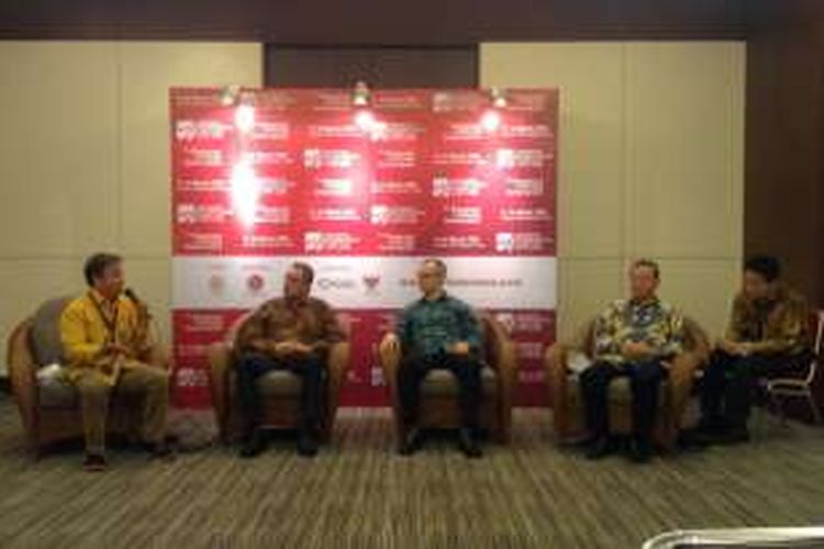Konferensi pers tentang IFEX di JIEXPO Kemayoran, Jakarta, Jumat (11/3/2016).