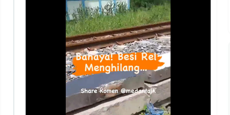 Viral, Video Besi Penyangga Rel Kereta Api Dicuri, KAI: Sebagian Ditemukan  di Pengepul