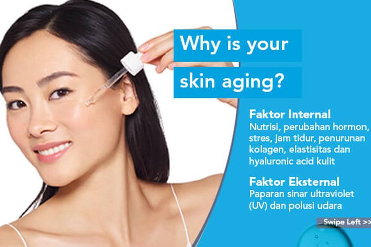 Faktor internal dan eksternal yang menyebabkan kulit mengalami penuaan dini.