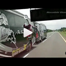 Miris, Parodi MotoGP dengan Aksi Kebut-kebutan Bus di Jalan Tol
