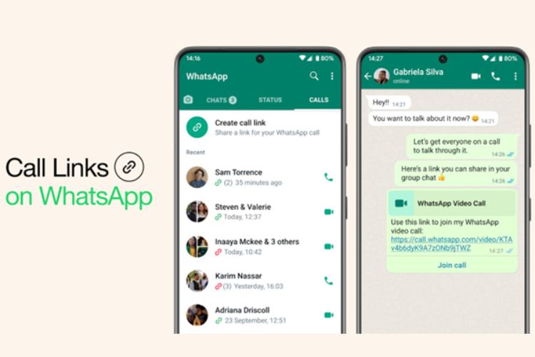 Fitur baru link WhatsApp Call.