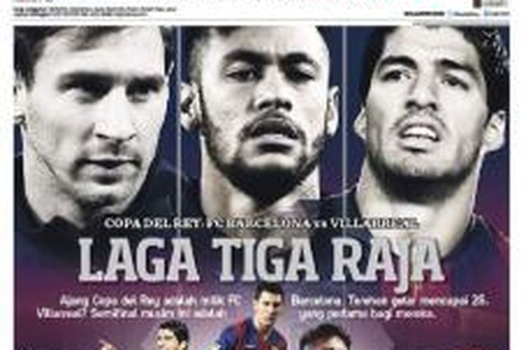 Sampul Harian BOLA edisi Selasa (11/2/2015).