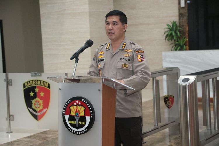 Kepala Bagian Penerangan Umum Polri Kombes Ahmad Ramadhan di Bareskrim Polri, Jakarta Selatan.