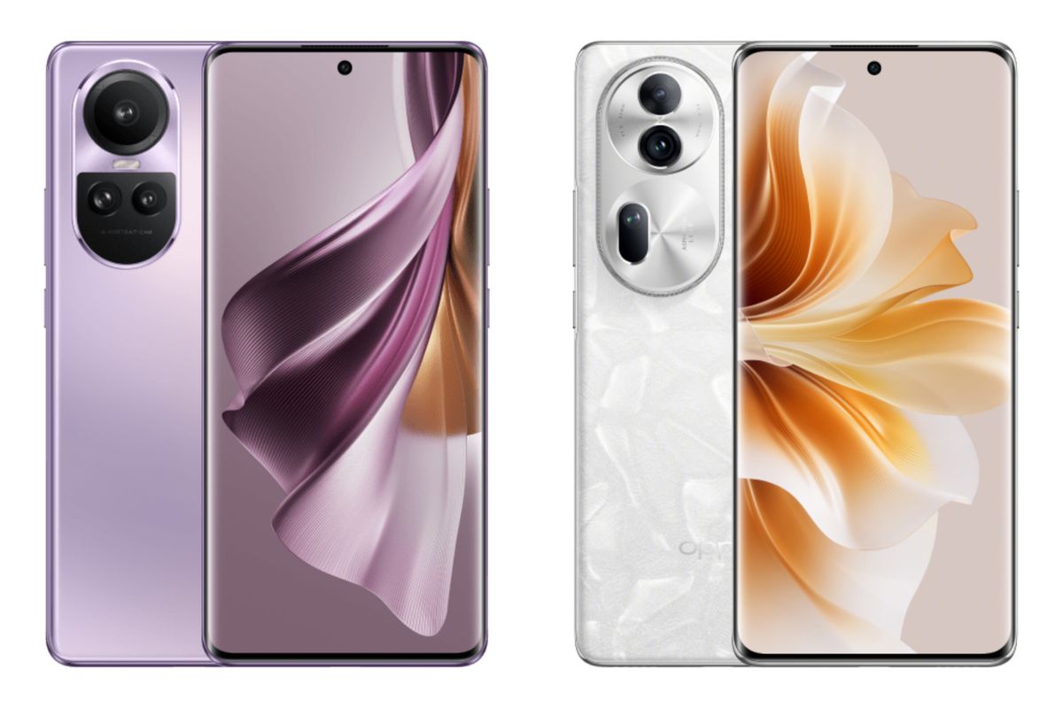 Oppo Reno 10 Pro (kiri) dan Oppo Reno 11 Pro (kanan).