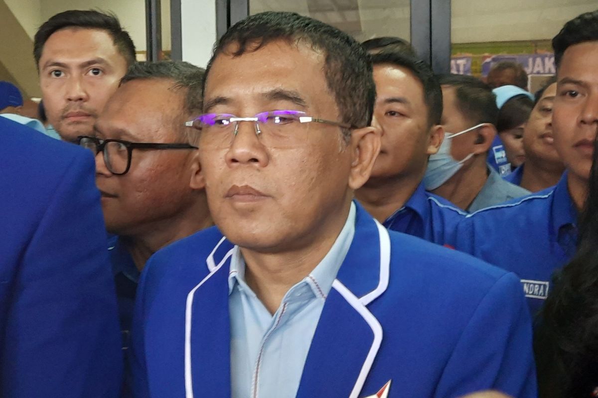 Ketua DPD Partai Demokrat DKI Mujiyono saat ditemui di Gelanggang Olahraga (GOR) Ciracas, Jakarta Timur, Selasa (11/10/2022).