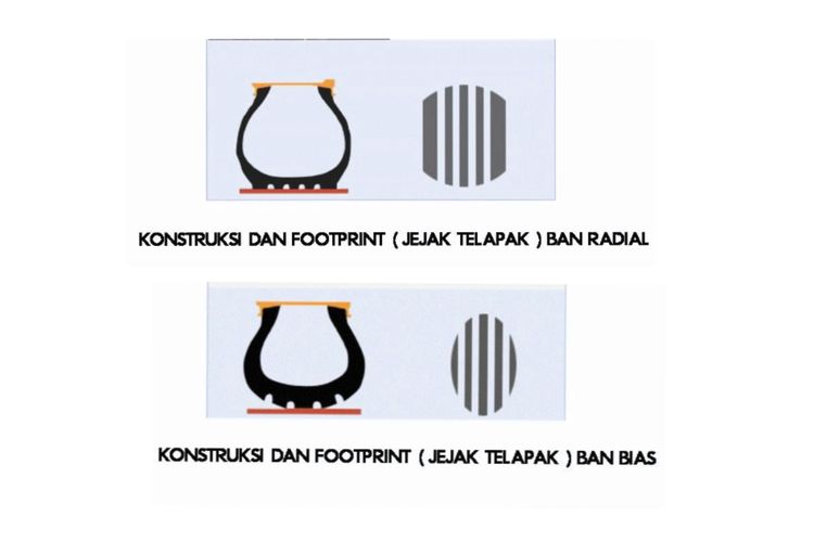 Footprint ban radial dan bias