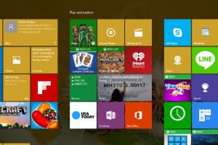 Windows 10 dalam mode tablet