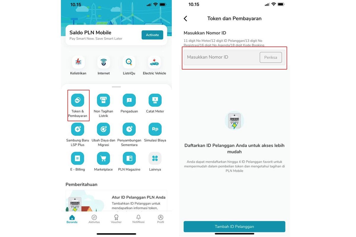 Ilustrasi cara cek tagihan listrik online di HP lewat PLN Mobile.