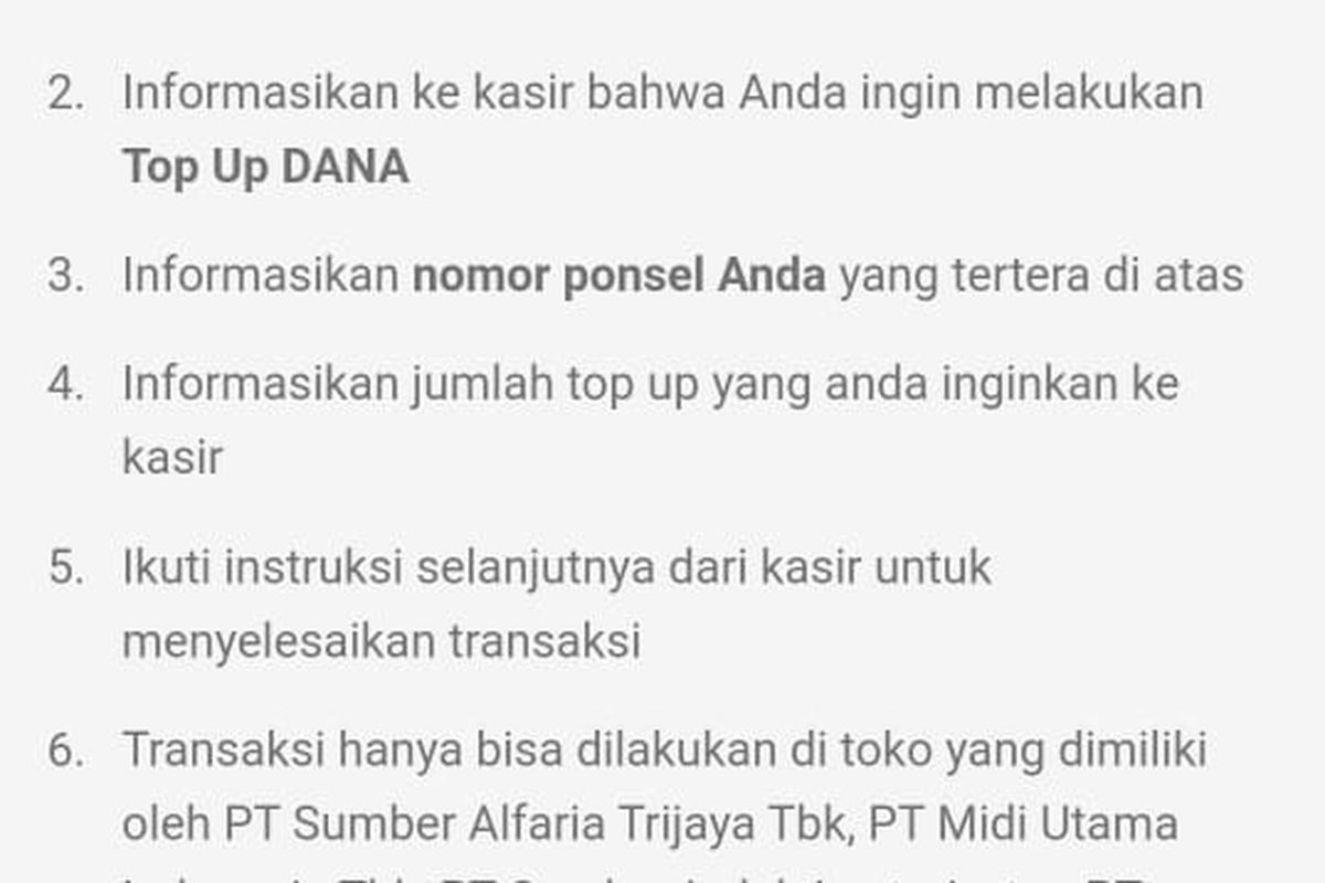 Berapa biaya admin top up DANA di Alfamart? Saat ini biaya top up DANA di Alfamart yakni ditetapkan Rp 2.500 per sekali top up.