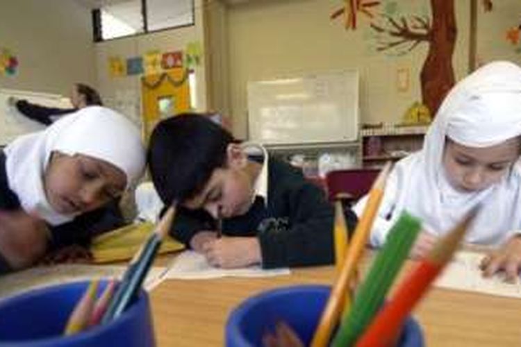 Salah satu kegiatan di sekolah Islam di Canberra, Australia.