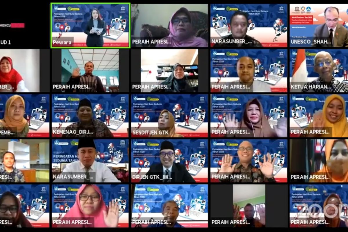 Konferensi daring Peringatan Hari Guru Sedunia tingkat Nasional 2020, Kamis (8/10/2020). 