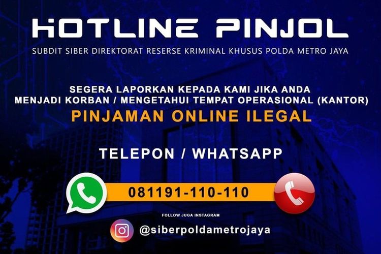 Hotline Polda Metro Jaya untuk melaporkan pinjol ilegal