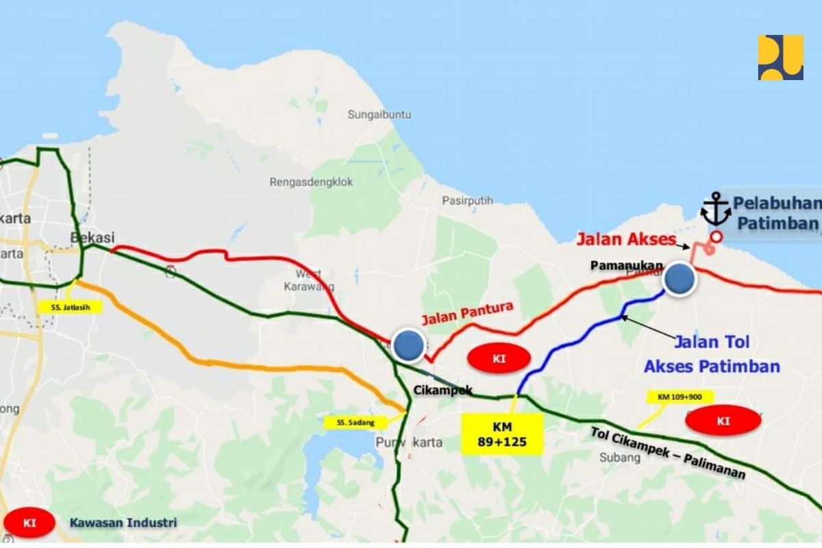 Jalan Akses Pelabuhan Patimban sepanjang 8,2 kilometer siap dilintasi dan melayani arus logistik pada Oktober 2020.