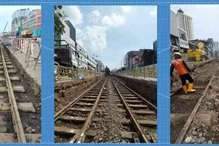 Temuan jalur trem kuno di lokasi pembangunan MRT di Jalan Gajah Mada