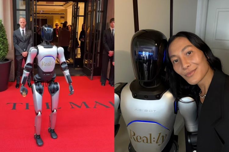 Robot humanoid AgiBot A2 di ajang Met Gala 2026.