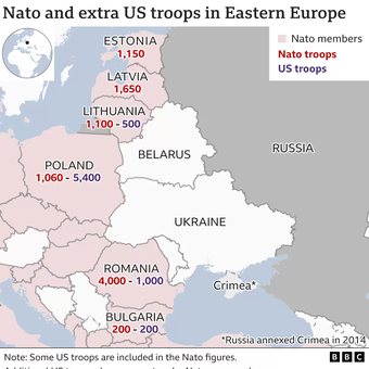 Kekuatan NATO di Eropa timur.
