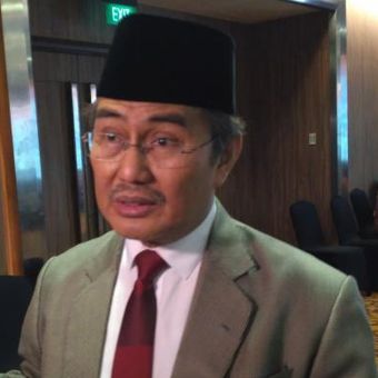 Ketua Dewan Kehormatan Penyelenggara Pemilu (DKPP) Jimly Asshiddiqie di Hotel Borobudur, Jakarta, Selasa (14/2/2017)