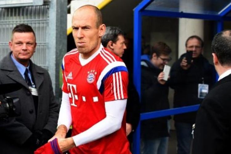 Gelandang Bayern Muenchen, Arjen Robben.