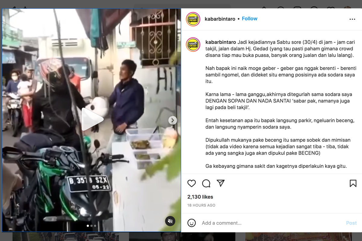 Pengendara moge berkelahi dengan warga