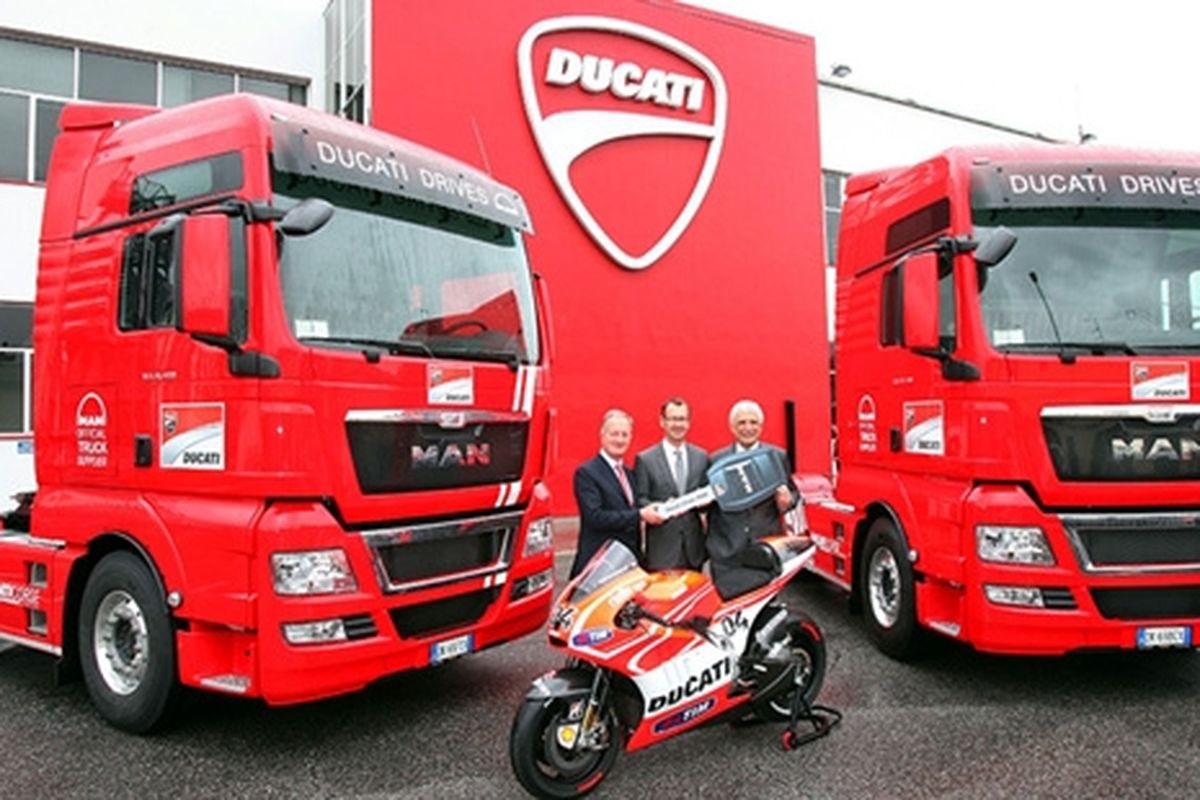 Truk canggih MAN akan menemani tim Ducati MotoGP di seri balap Eropa.