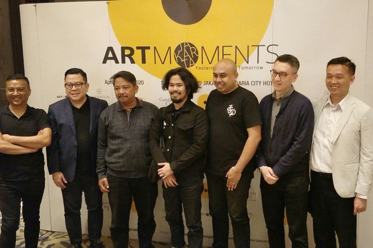 Suasana jumpa pers Art Moment Jakarta 2020 di Sheraton Hotel Gandaria City Hotel, Kebayoran Baru, Jakarta Selatan, Selasa (12/2/2019).