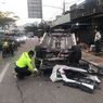 Minibus Terbalik Usai Senggol Motor di Jalan Raya Bandung-Garut, 3 Orang Dilarikan ke RS