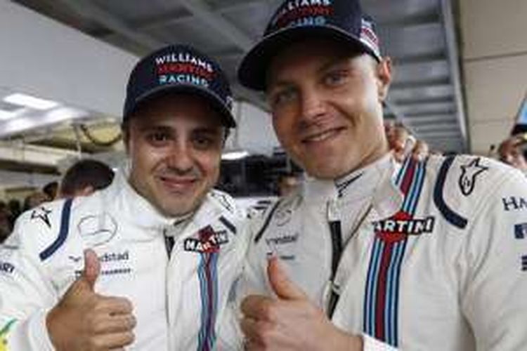 Felipe Massa (kiri) dan Valtteri Bottas saat berbalut seragam Williams.