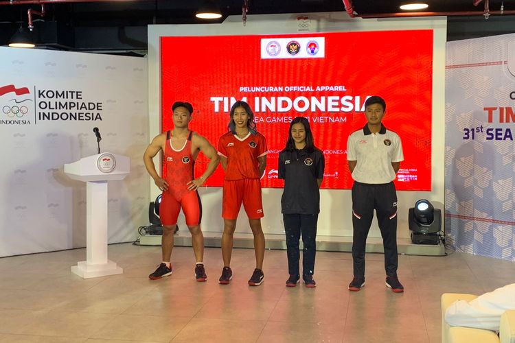 Peluncuran jersey kontingen Indonesia di NOC, Kamis (28/4/2022)