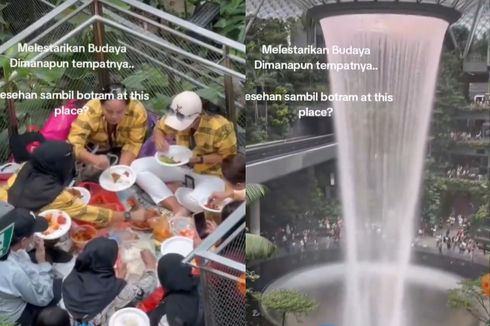 Viral, Video Ibu-ibu Makan Lesehan di Bandara Changi Singapura, Bagaimana Aturannya?