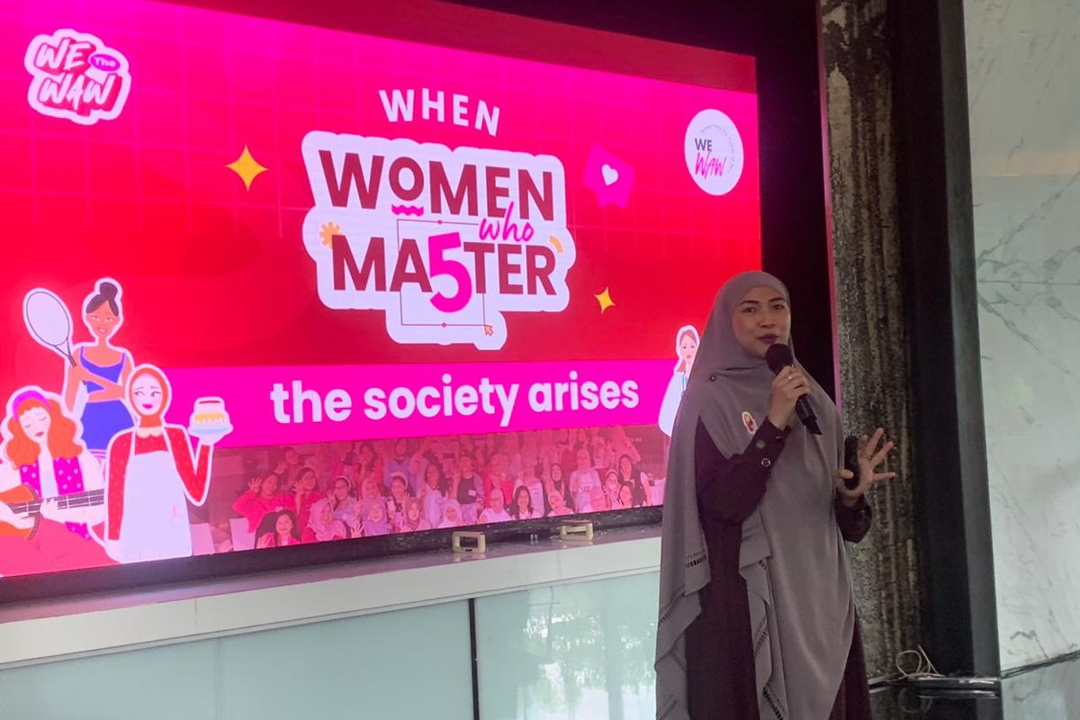 Founder Women Empower Women At Work (WEWAW), Jessica Carla dalam acara WEtheWAW: #WOMENwhoMA5TER Jakarta, Minggu (16/11/2025).