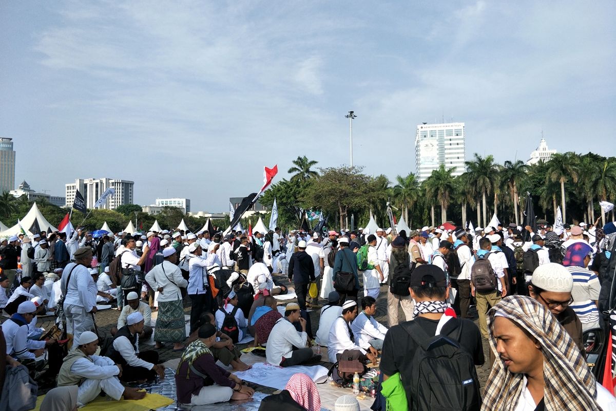 Suasane Reuni 212 di Monas, Jakarta Pusat, Senin (2/12/2019)