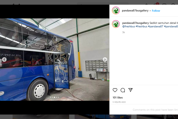 Bus AKAP baru PO Pandawa 87