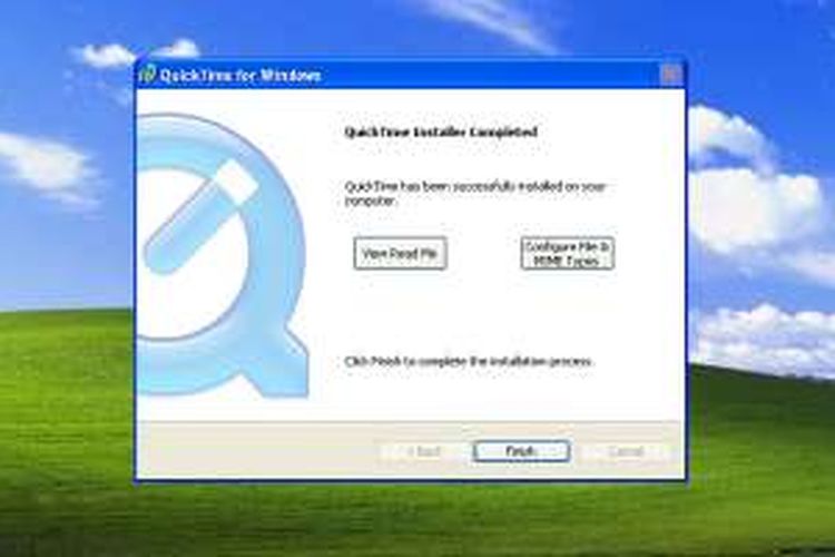 QuickTime player di Windows.