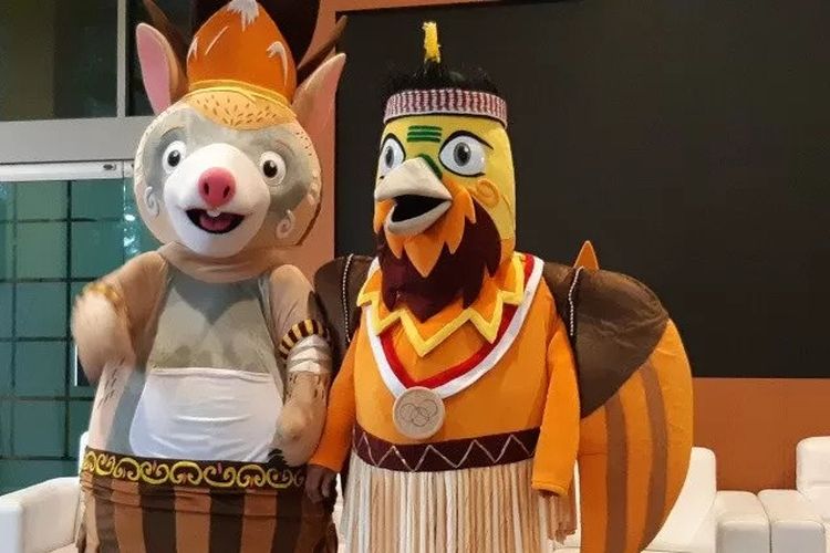 Drawa (kanan) dan Kangpo (kiri) akan menjadi Maskot PON 2020 Papua yang baru diperkenalkan pada Rabu, 20 November 2019.