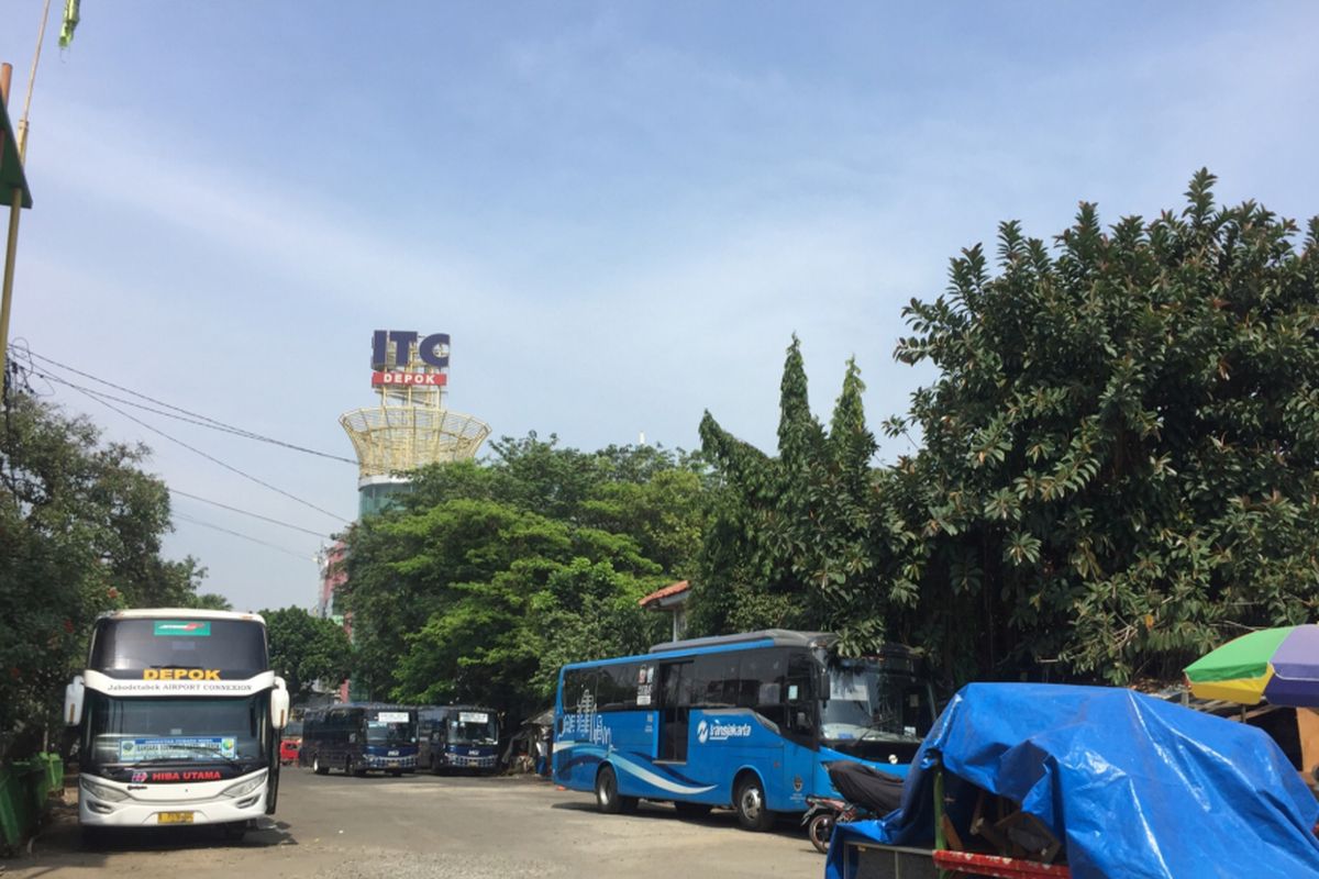 Terminal Depok pasca pemindahan angkutan umum ke terminal sementara, Kamis (2/8/2018).