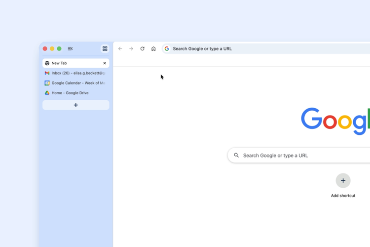 Tampilan vertikal tab di Google Chrome