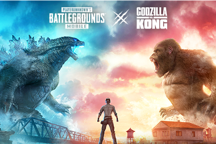 Ilustrasi PUBG Mobile yang berkolaborasi dengan film Godzilla vs. Kong.