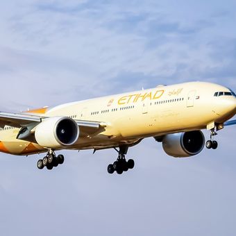 Pesawat Boeing 777 yang dioperasikan maskapai penerbangan Etihad Airways.