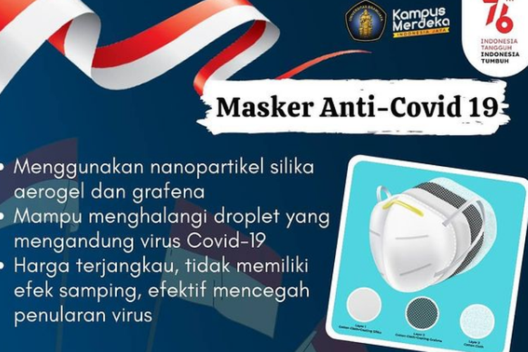 Mahasiswa Universitas Brawijaya membuat inovasi berupa masker anti-Covid 19.