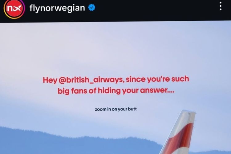 Jelang Laga Inggris Vs Norwegia di Piala Dunia 2026, British Airways dan Norwegian Taruhan Logo Instagram