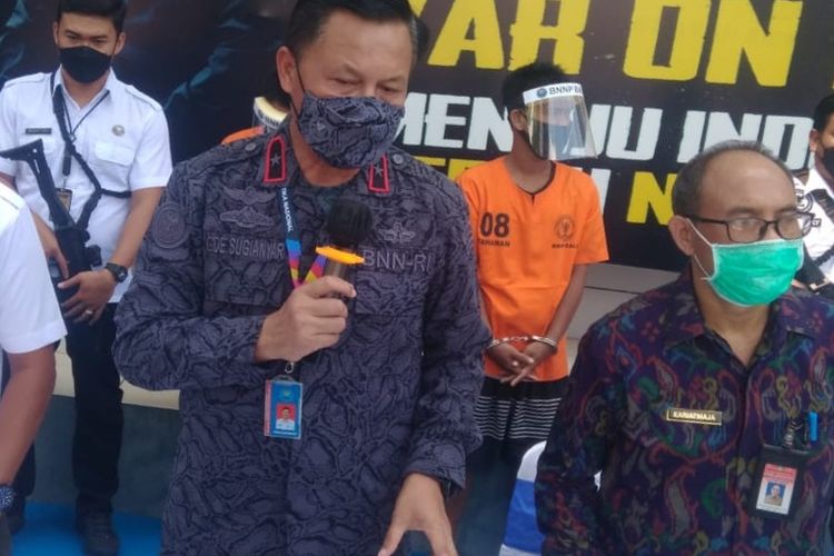 BNN Bali saat rilis penangkapan kasus narkotika jenis sabu. 