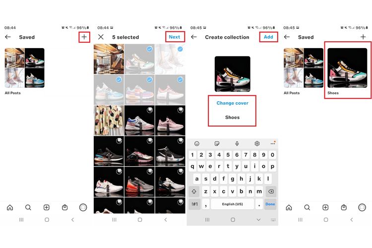 Membuat folder untuk menyimpan postingan Instagram di menu Saved