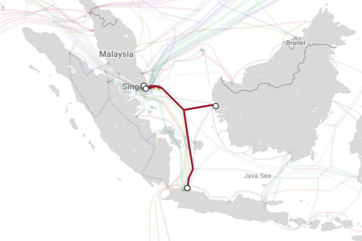 Ilustrasi kabel bawah laut Jakabare.