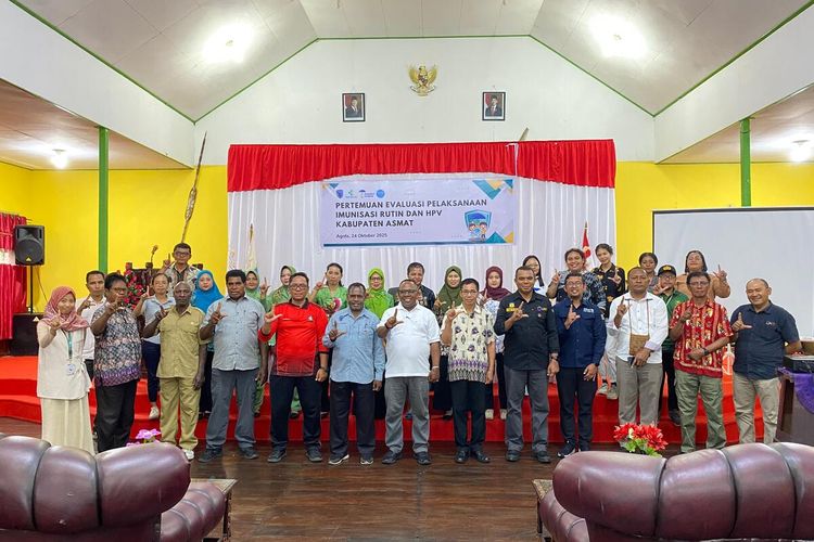 Pertemuan membahas cakupan imunisasi di Kabupaten Asmat, Papua Selatan, Jumat (24/10/2025).