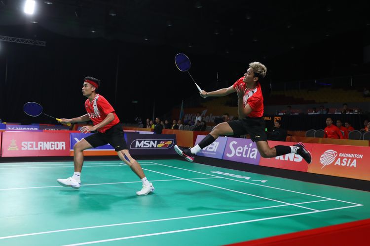 Muhammad Shohibul Fikri/Bagas Maulana takluk dari ganda Korea Selatan, Kang Min-hyuk/Seo Seung-jae, dalam laga fase grup Badminton Asia Team Championships atau Kejuaraan Beregu Asia 2024, Kamis (15/2/2024).