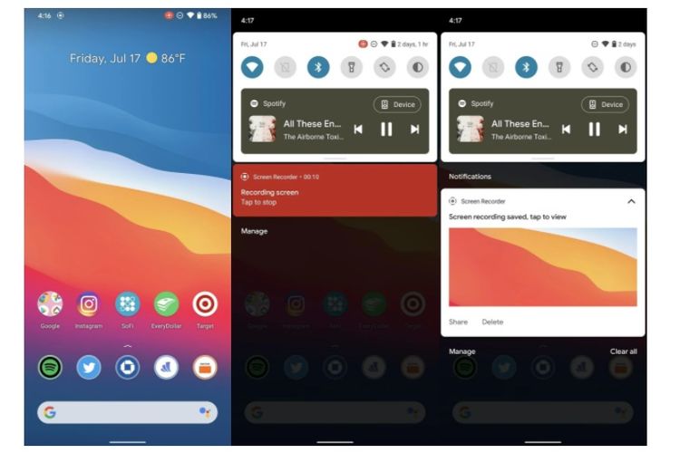 Cara merekam layar di Android 11