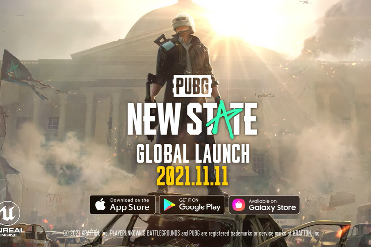 Tampilan tanggal peluncuran PUBG: New State.